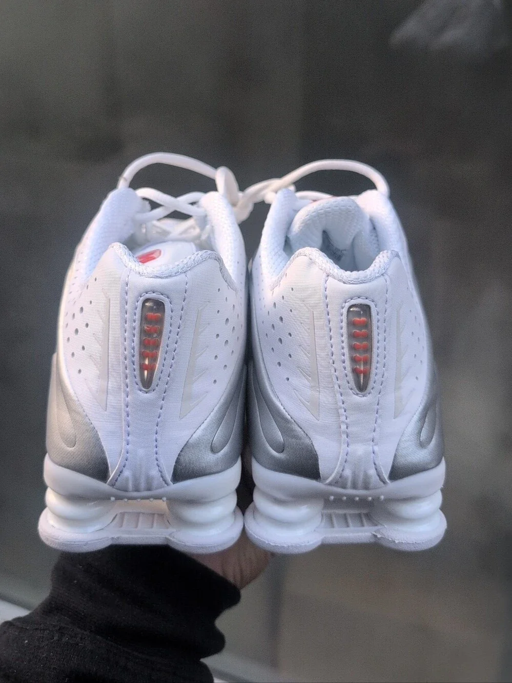 Nike Shox R4 White Metallic Silver (Women's) - AR3565-101 Size 6.5 NWOB